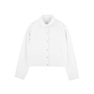 Blouses En Tops | Cropped Popeline Blouse  – Dames Blouses En Tops Blouses En Tops