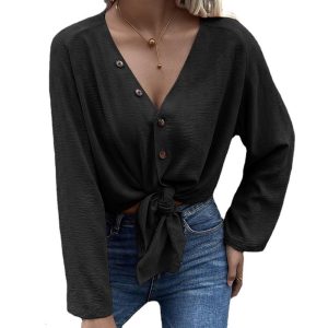 Blouses En Tops | Glitter Top Geknoopt  – Dames Blouses En Tops Blouses En Tops