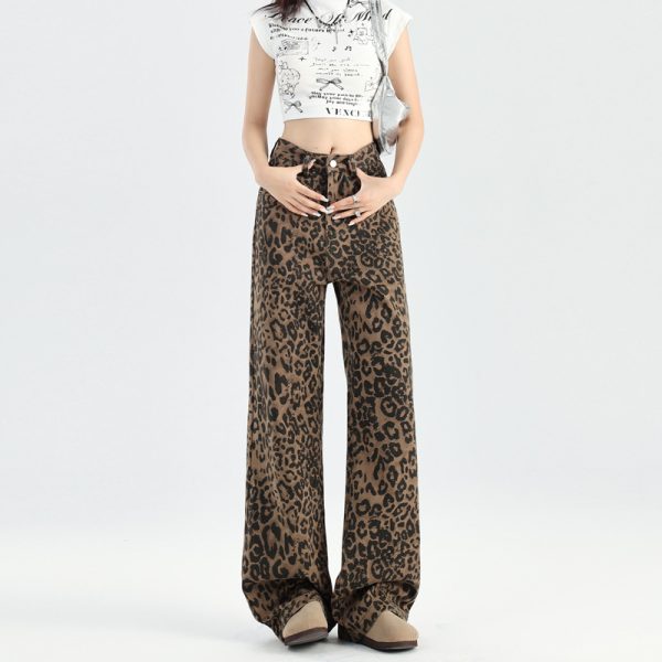 Broeken | Broek Met Leopard Print  – Dames Broeken Broeken