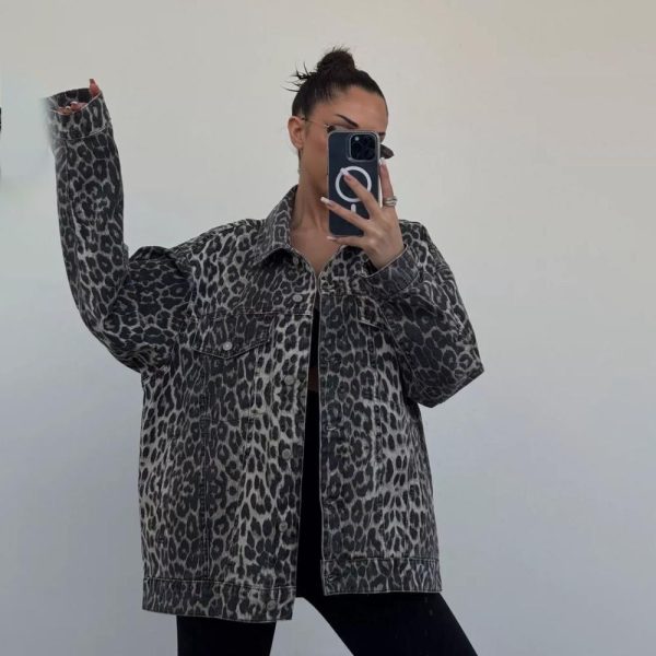 Jassen | Jacket Met Leopard Print  – Dames Dames Dames