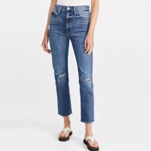 Jeans | Mom Jeans Met Scheuren  – Dames Dames Dames