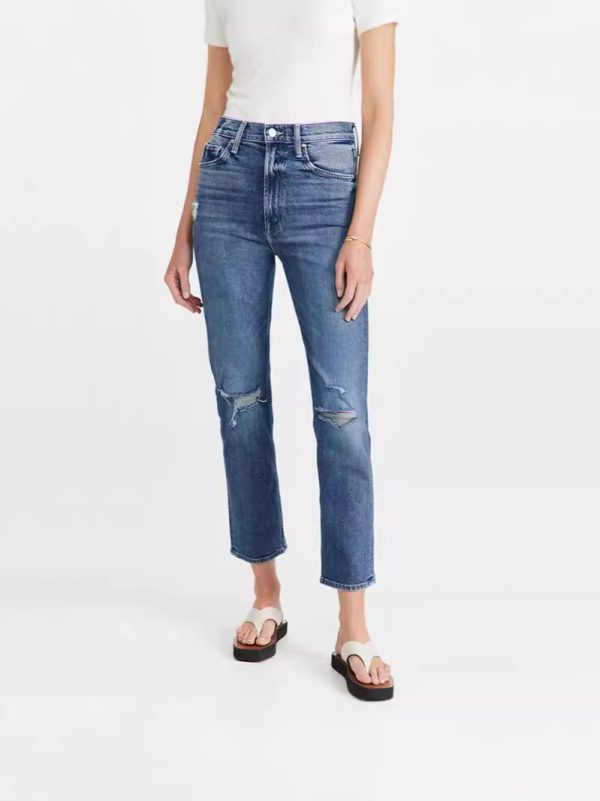 Jeans | Mom Jeans Met Scheuren  – Dames Dames Dames