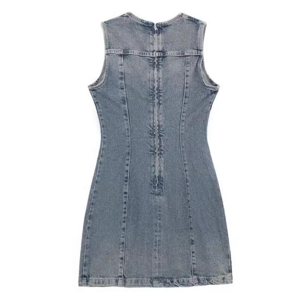 Jurken | Korte Denim Jurk  – Dames Dames Dames