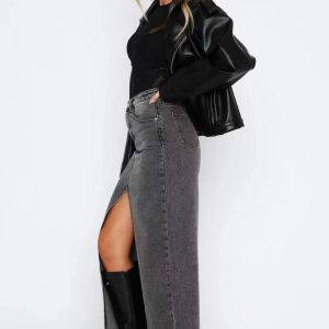 Rokken | Maxi Denim Rok  – Dames Dames Dames