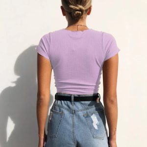 T-Shirts | Cropped T-Shirt Rib  – Dames Dames Dames