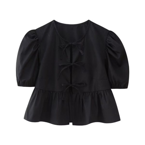 Blouses En Tops | Blouse Met Strik Details  – Dames Blouses En Tops Blouses En Tops